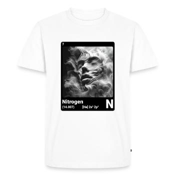 Élément du tableau périodique Azote (N) 7 - T-shirt Premium bio Homme - blanc - Devant - Nico (187cm)
