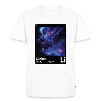 Élément chimique lithium Li 003 - T-shirt Premium bio Homme - blanc - Devant - Nico (187cm)