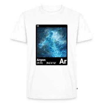 Argon Ar Élément chimique Tableau périodique 018 - T-shirt Premium bio Homme - blanc - Devant - Nico (187cm)