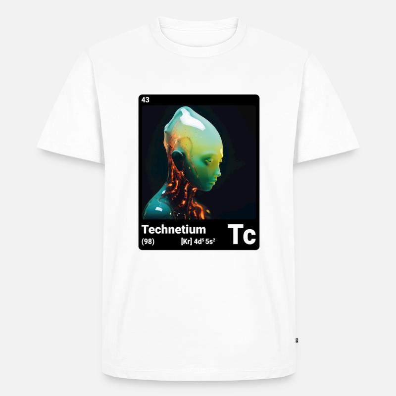 AI am Technetium (bk) - Männer Premium Bio T-Shirt - Weiß