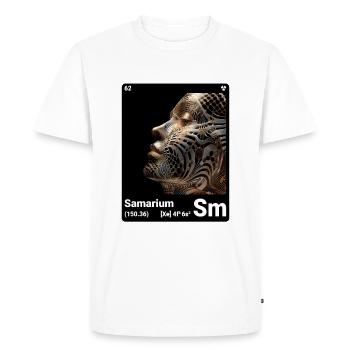 AI am Samarium (bk) - T-shirt Premium bio Homme - blanc - Devant - Nico (187cm)