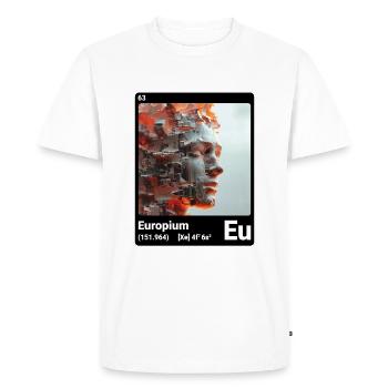 AI am Europium (bk) - Men's Premium Organic T-Shirt - white - Front - Nico (187cm)