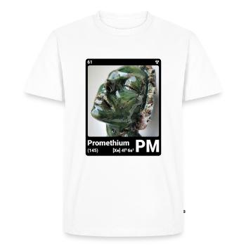 AI am Promethium (bk) - Men's Premium Organic T-Shirt - white - Front - Nico (187cm)