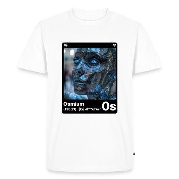 AI am Osmium (bk) style element periodic fashion - Men's Premium Organic T-Shirt - white - Front - Nico (187cm)