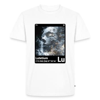 AI am Lutétium (bk) - T-shirt Premium bio Homme - blanc - Devant - Nico (187cm)