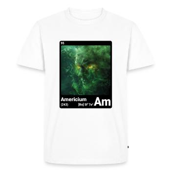 AI am Americium (bk) périodique de mode ringard - T-shirt Premium bio Homme - blanc - Devant - Nico (187cm)