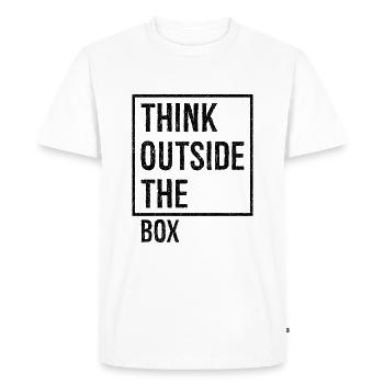 think outside the box - Men's Premium Organic T-Shirt - white - Front - Nico (187cm)