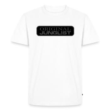 Original Junglist Drum and Bass DnB 90s Dark Remix - Men's Premium Organic T-Shirt - white - Front - Nico (187cm)