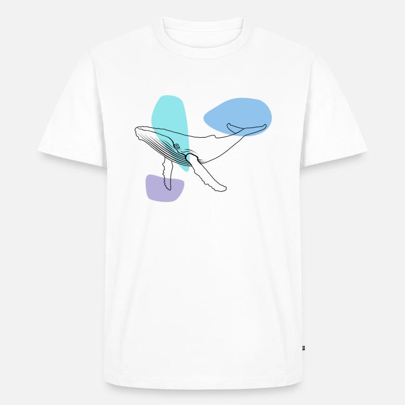 Wal - Buckelwal - Meeressäuger - Geschenk - Männer Premium Bio T-Shirt - Weiß