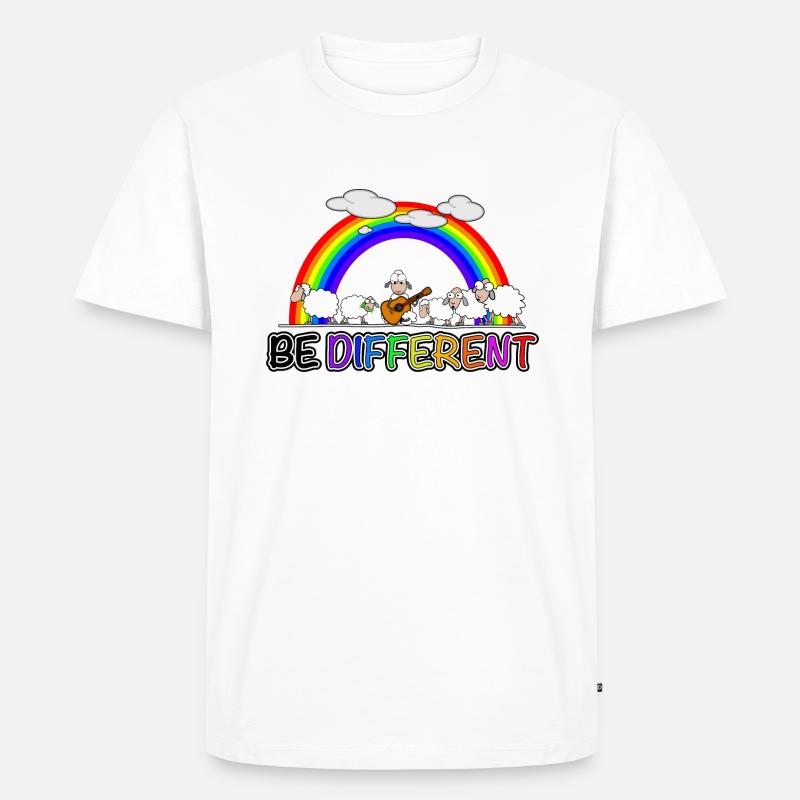 Schaf - be different - Männer Premium Bio T-Shirt - Weiß