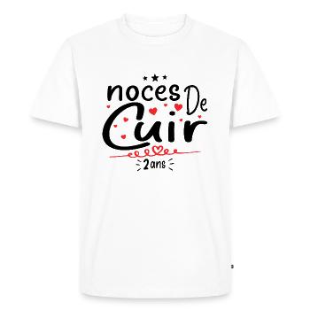 Noces de Cuir - T-shirt Premium bio Homme - blanc - Devant - Nico (187cm)