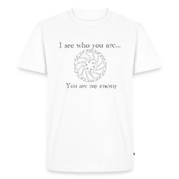 Tu es mon ennemi - T-shirt Premium bio Homme - blanc - Devant - Nico (187cm)