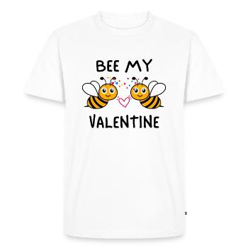 Saint-Valentin - Bee My Valentine - T-shirt Premium bio Homme - blanc - Devant - Nico (187cm)