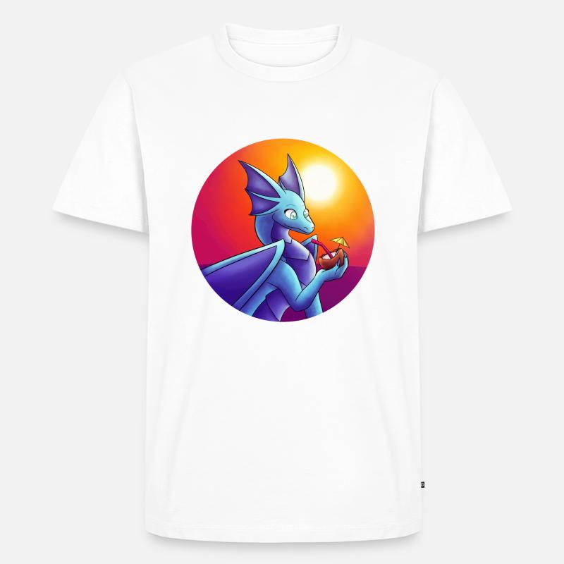 Sommer Blauer Drache - Männer Premium Bio T-Shirt - Weiß