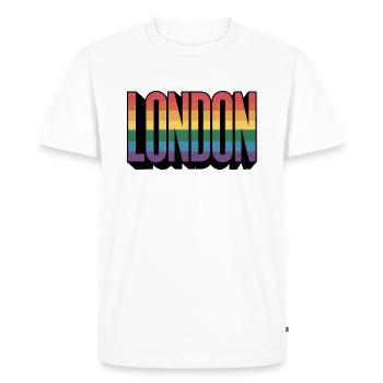 Londres - Logo de la ville queer cool - T-shirt Premium bio Homme - blanc - Devant - Nico (187cm)