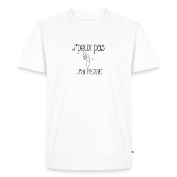 J'peux pas j'ai messe - T-shirt Premium bio Homme - blanc - Devant - Nico (187cm)