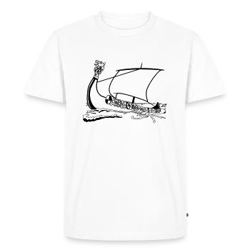 Voile de Viking ship vieux navire - T-shirt Premium bio Homme - blanc - Devant - Nico (187cm)