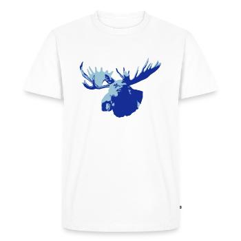 élan - moose - elk - hunting - hunter - T-shirt Premium bio Homme - blanc - Devant - Nico (187cm)