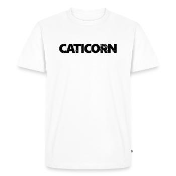 CATICORN - Men's Premium Organic T-Shirt - white - Front - Nico (187cm)