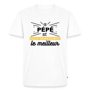 pépé simplement meilleur - T-shirt Premium bio Homme - blanc - Devant - Nico (187cm)