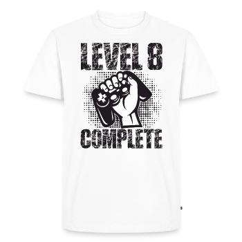 Niveau 8 Cadeau d’anniversaire complet 8 ans Joueur - T-shirt Premium bio Homme - blanc - Devant - Nico (187cm)