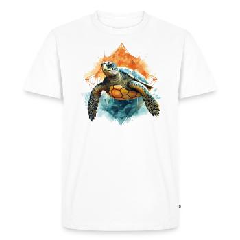 Nature abstraite : mauvais œil de la tortue - T-shirt Premium bio Homme - blanc - Devant - Nico (187cm)