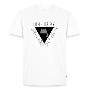 Hip triangle avec le chat - T-shirt Premium bio Homme - blanc - Devant - Nico (187cm)