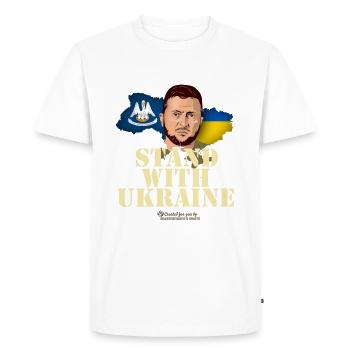 Ukraine Lousiana Zelenskyj - Men's Premium Organic T-Shirt - white - Front - Nico (187cm)