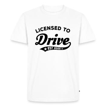 Permis de conduire - Permis de conduire 2025 réussi - T-shirt Premium bio Homme - blanc - Devant - Nico (187cm)