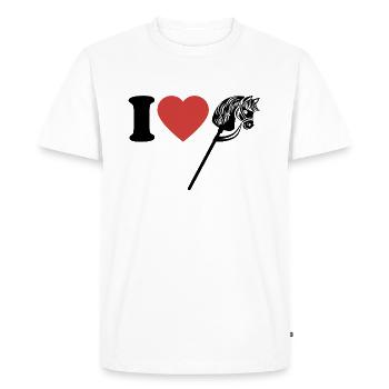 J’aime hobby cheval - Coeur - Hobby - T-shirt Premium bio Homme - blanc - Devant - Nico (187cm)