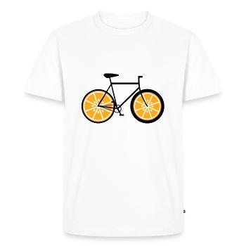 Vélo orange - vélo, vélo, vélo de route, fixie - T-shirt Premium bio Homme - blanc - Devant - Nico (187cm)