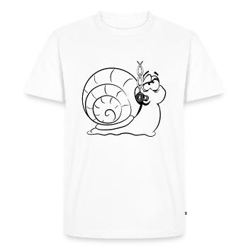 snail kiffen joint funny - Men's Premium Organic T-Shirt - white - Front - Nico (187cm)