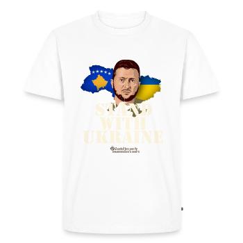 Stand avec Ukraine Kosovo T-Shirt Design - T-shirt Premium bio Homme - blanc - Devant - Nico (187cm)