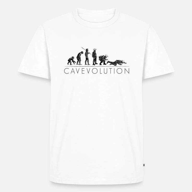 CAVEVOLUTION - Männer Premium Bio T-Shirt - Weiß