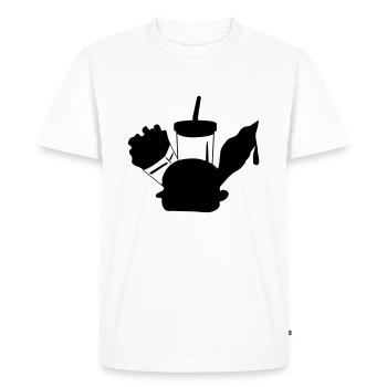 menu crème fast-food - T-shirt Premium bio Homme - blanc - Devant - Nico (187cm)