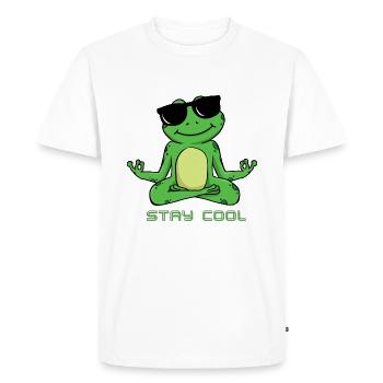 RESTEZ COOL 1 - T-shirt Premium bio Homme - blanc - Devant - Nico (187cm)