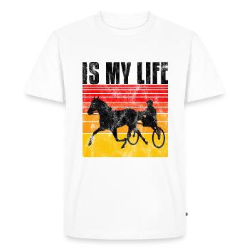Ma vie est-elle Trabreiter Trabrennen Trabreiten Retro - T-shirt Premium bio Homme - blanc - Devant - Nico (187cm)