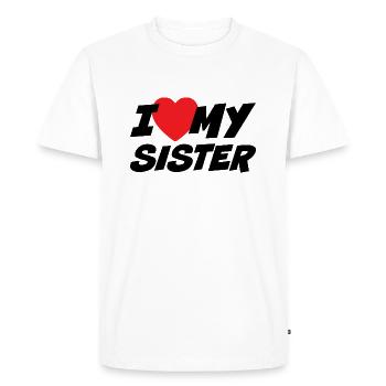 J’aime ma soeur - T-shirt Premium bio Homme - blanc - Devant - Nico (187cm)