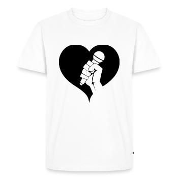 Coeur de microphone - T-shirt Premium bio Homme - blanc - Devant - Nico (187cm)