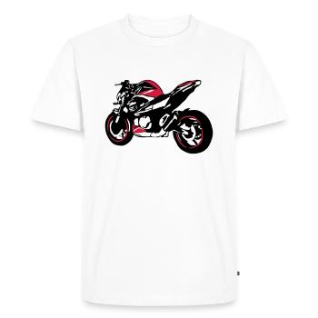 Nu moto Bike - T-shirt Premium bio Homme - blanc - Devant - Nico (187cm)