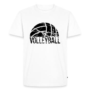 semicircle round text pattern scratch old cracks v - Men's Premium Organic T-Shirt - white - Front - Nico (187cm)