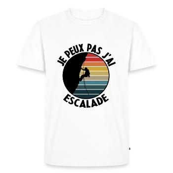 j'peux pas j'ai escalade - T-shirt Premium bio Homme - blanc - Devant - Nico (187cm)