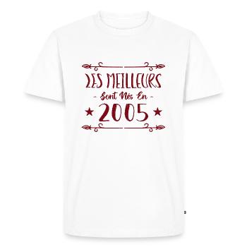 Les meilleurs sont nés en 2005 - T-shirt Premium bio Homme - blanc - Devant - Nico (187cm)