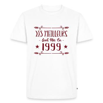 Les meilleurs sont nés en 1999 - T-shirt Premium bio Homme - blanc - Devant - Nico (187cm)