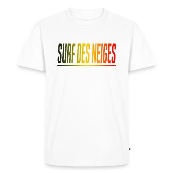 SURF DES NEIGES CADEAU SPORT SURFEUR BELGIQUE - T-shirt Premium bio Homme - blanc - Devant - Nico (187cm)