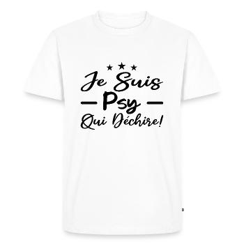 je suis psy qui déchire - T-shirt Premium bio Homme - blanc - Devant - Nico (187cm)