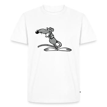 rat drôle cool - T-shirt Premium bio Homme - blanc - Devant - Nico (187cm)