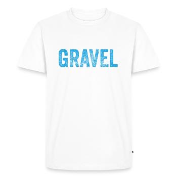 GRAVEL Vélo Gravelbike - T-shirt Premium bio Homme - blanc - Devant - Nico (187cm)