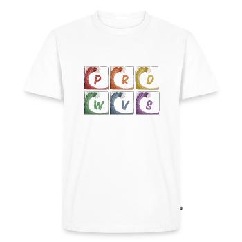 LGBTQ+ Rainbow Gay Pride Waves Surf PRD WVS - Men's Premium Organic T-Shirt - white - Front - Nico (187cm)