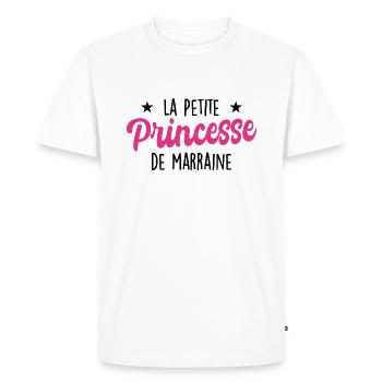La Petite Princesse de Marraine - T-shirt Premium bio Homme - blanc - Devant - Nico (187cm)